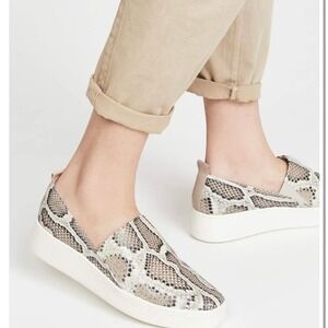Vince Saxon 2 Mottled Snake Print Leather Slip-On Sneakers - Size 8.5 & 38.5 EUR